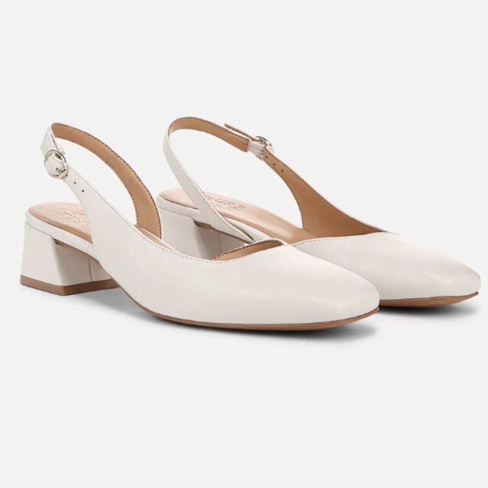 Slingback white pumps! Perfect for Brides!
